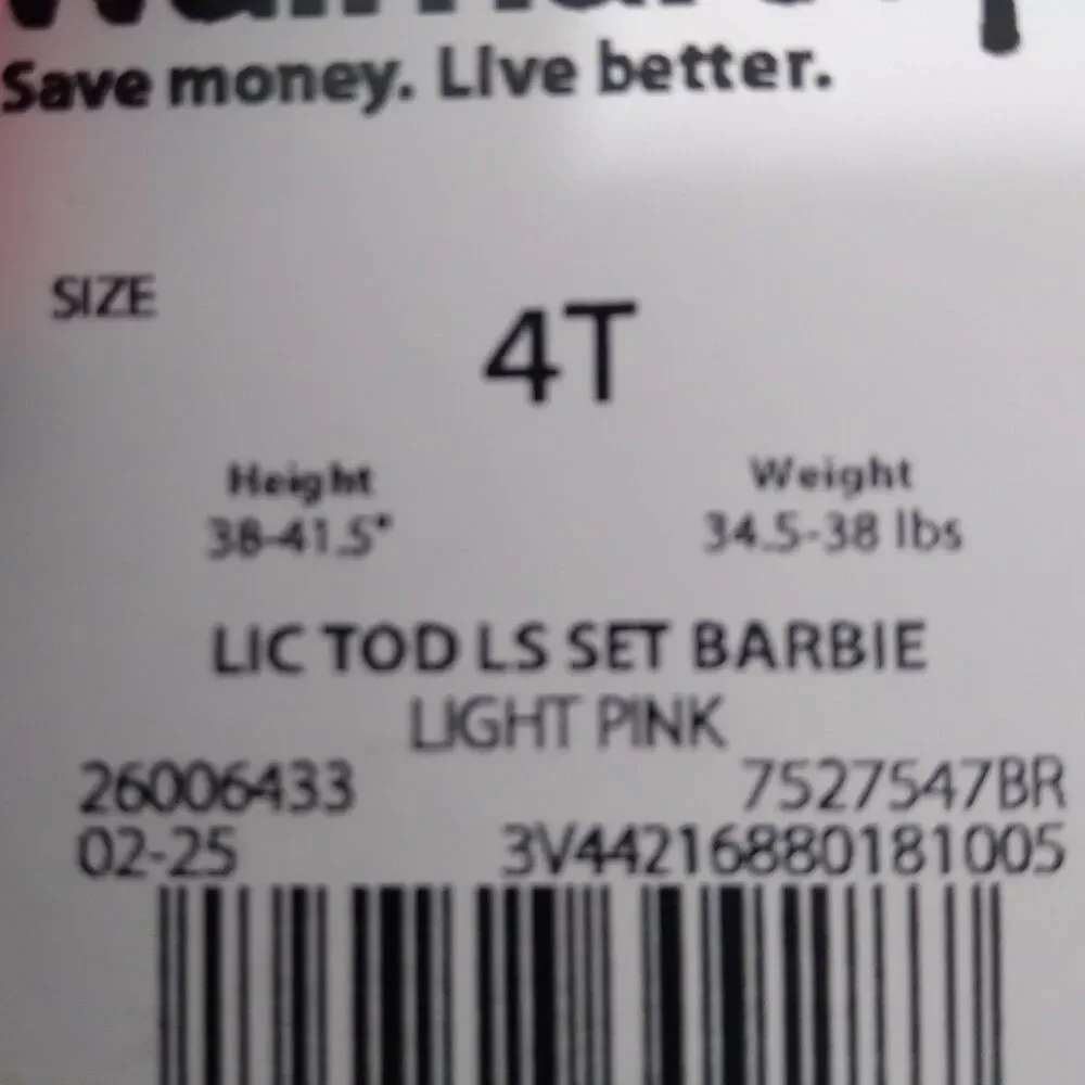Girls Swimsuit Barbie Toddler Size 4T Bikini Two Piece Set Long Sleeve Sunblock